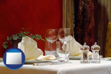 a French restaurant table setting - with Wyoming icon