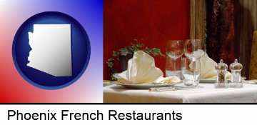 a French restaurant table setting in Phoenix, AZ